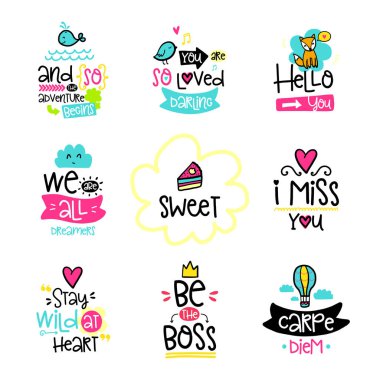 Vektör hat Dekor elemanları ile