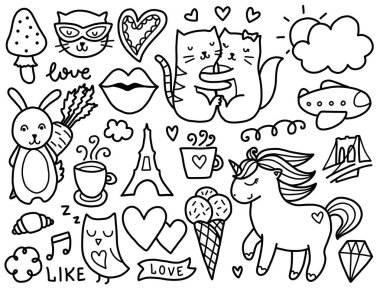 Doodles'ın tatlı öğeleri.