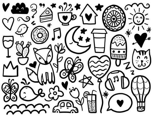 Doodles elementos bonitos . —  Vetores de Stock