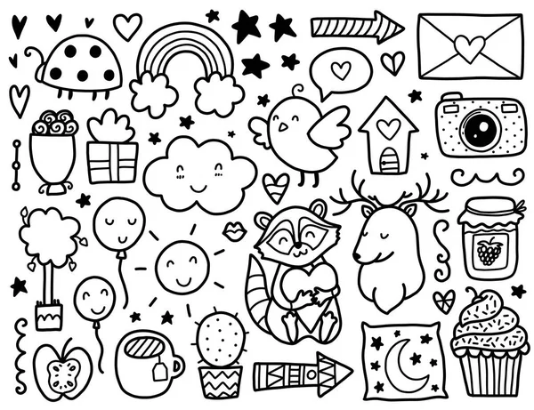 Doodles elementos bonitos . — Vetor de Stock