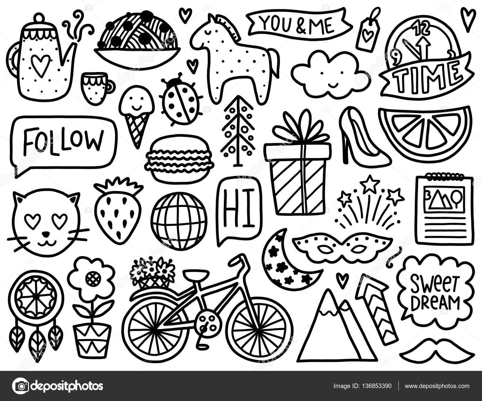 Doodles cute elements. Stock Vector Image by ©Qilli #136853390