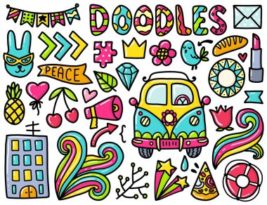 Doodles'ın şirin renk öğeleri.