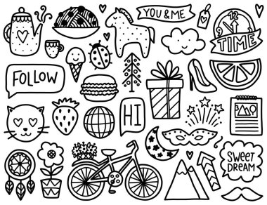 Doodles'ın tatlı öğeleri.