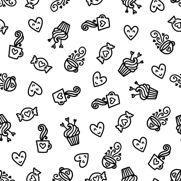 Doodles mignon modèle sans couture . — Image vectorielle