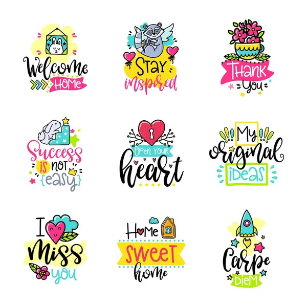 Caligrafía vectorial con elementos decorativos — Vector de stock