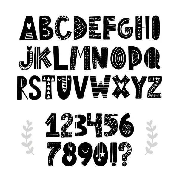 Komik el çekilmiş alfabesi