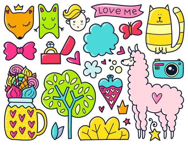 Vector color doodles