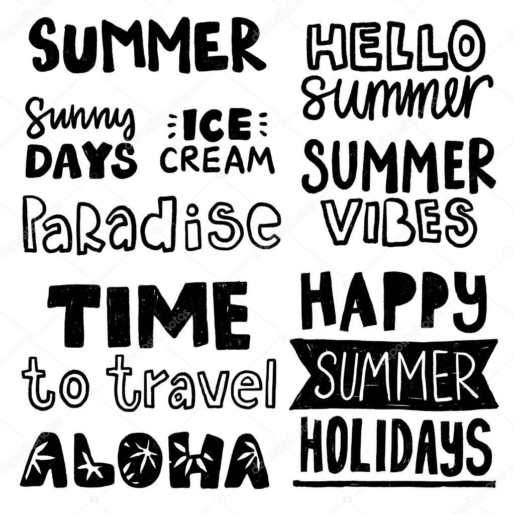 Vector summer phrases
