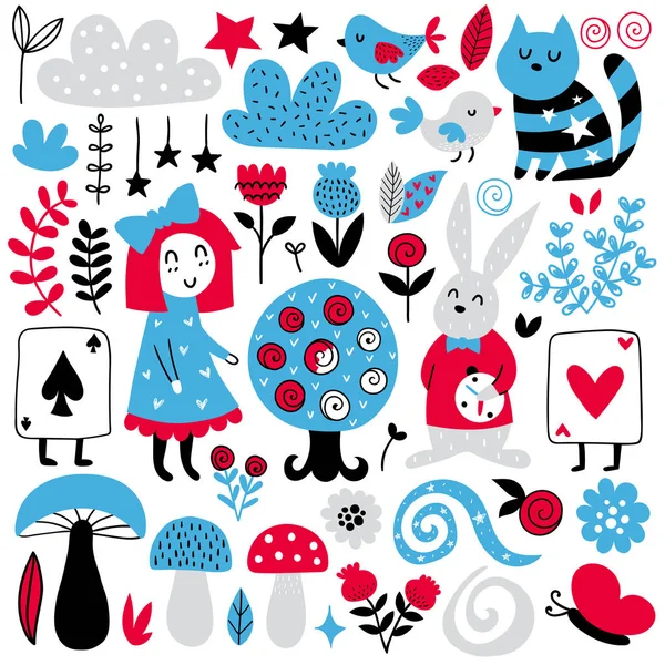 Fairytale vector elements — Stock Vector