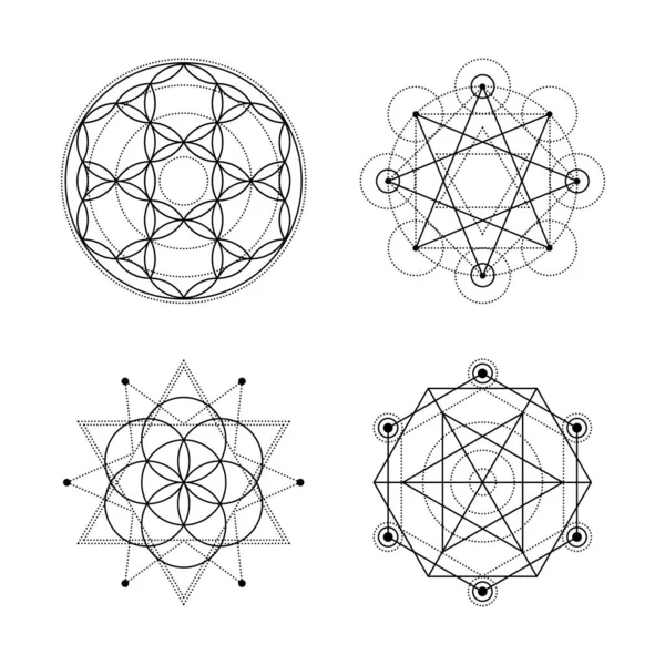 Conjunto de geometria sagrada —  Vetores de Stock