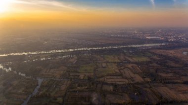 Hava atış Xochimilco bitkileri, chinampas ve su kanalları