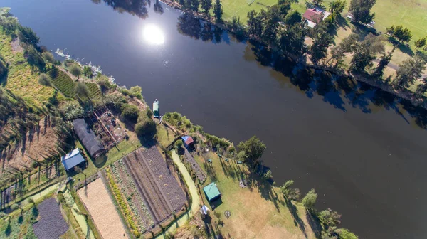 Xochimilco Gölü, ekolojik ve kültürel hazine Meksika havadan görünümü