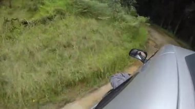 Rancho Santa Elena, Meksika, 15 Kasım 2019 Dodge Durango 'da bir kır yolunda Pov