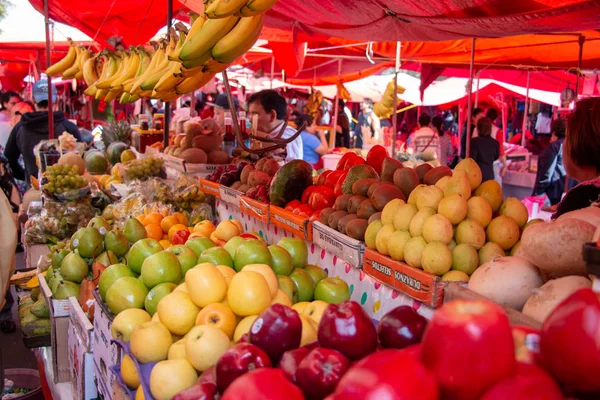 Villa Panamericana Cdmx México Diciembre 2019 Puesto Frutas Típico Mercado — Foto de Stock