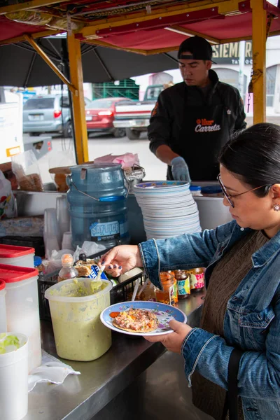 Ensenada Mexico December 28Th 2019 World Famous Street Taco Cart — Stock Photo, Image