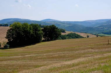 güzel Marche kırsal matelica, İtalya yakınındaki tepelerde