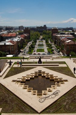 Art arda sıralı, ünlü Place, daire, şekil, taş malzeme, Yerevan