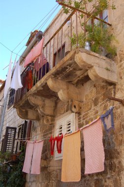 Hırvatistan dubrovnik kale balkonda detay