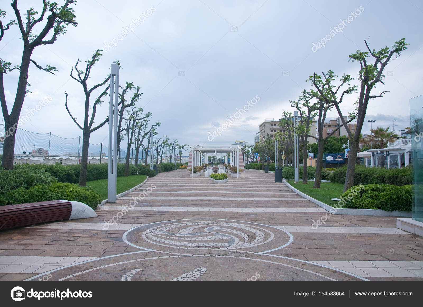 The seaside promenade with its chairs on a rainy day – Stock Editorial ...