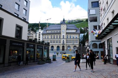 Saint moritz İsviçre şehrin tarihi merkezine
