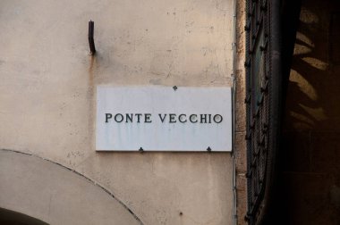 Floransa'daki Ponte vecchio gösterilen sokak haritası