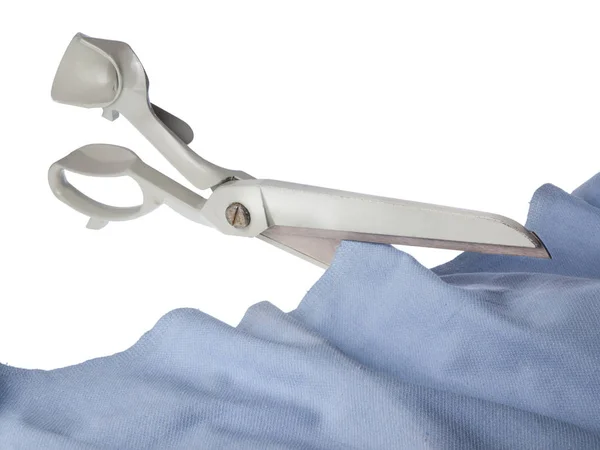 Beyaz arka plan üzerinde izole gri kulplu makas.