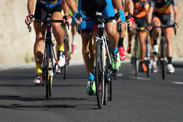 Cyclist athletes riding a race — Stock Photo, Image