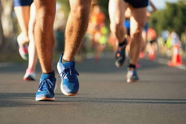 Marathonlauf Abendlicht — Stockfoto