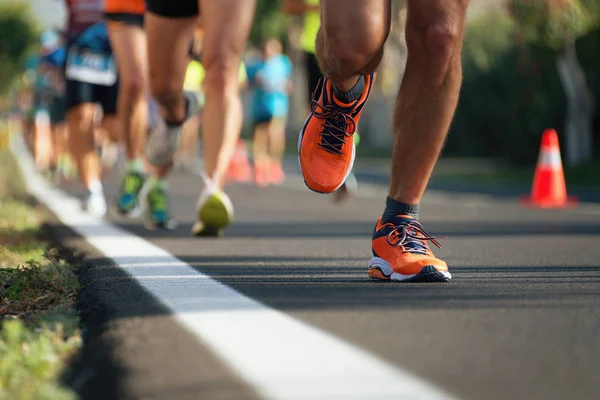 Marathonlauf Abendlicht — Stockfoto