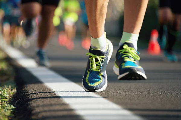 Marathon Running Light Evening Detail Sports Shoes — Stock Photo, Image