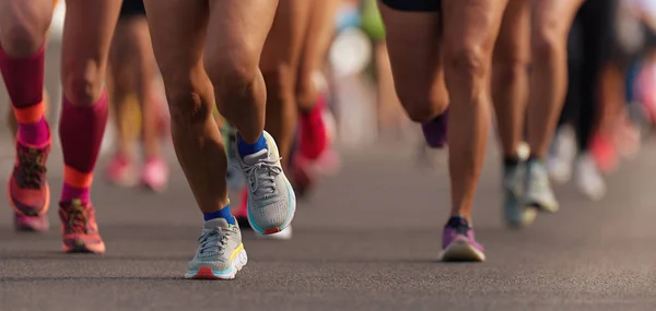 Marathon Hardlopen Race Mensen Voeten Weg — Stockfoto