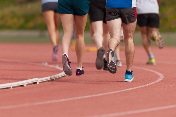 Athletics people running on the track field