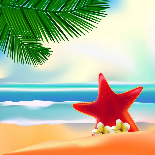Krásná letní pláž — Stockový vektor