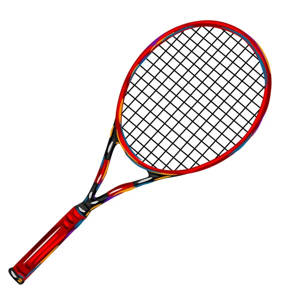 Raqueta de tenis sobre fondo blanco — Vector de stock