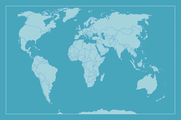 Alto Detalle Mapa del mundo. Todos los elementos están separados en capas editables claramente etiquetadas. Ilustración vectorial — Vector de stock