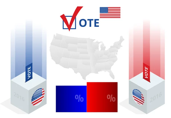 Bize seçim 2016 Infographic. Oy sandığı bir seçim için — Stok Vektör