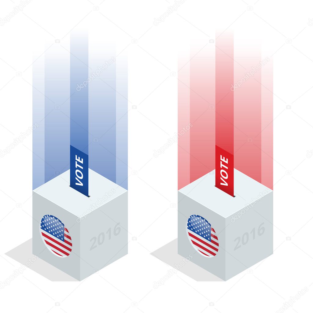 Us Election 2016 infographic. Ballot Box for an election