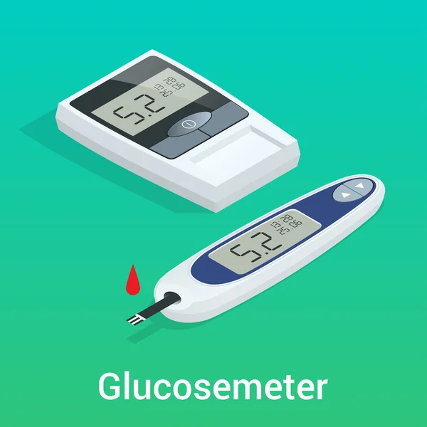 Isometrische Diabetes gezondheidszorg leven — Stockvector