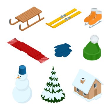 Kış çıkartmaları kümesi