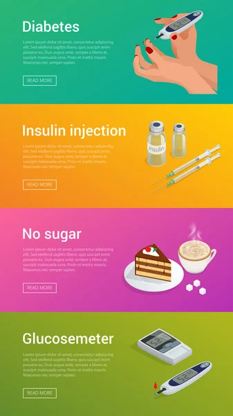 Diabetes isométrica: vida sanitaria — Archivo Imágenes Vectoriales