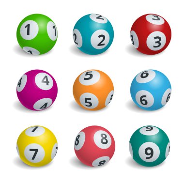 Topu loto numaraları. Loto bingo oyun şans kavramı illüstrasyon.