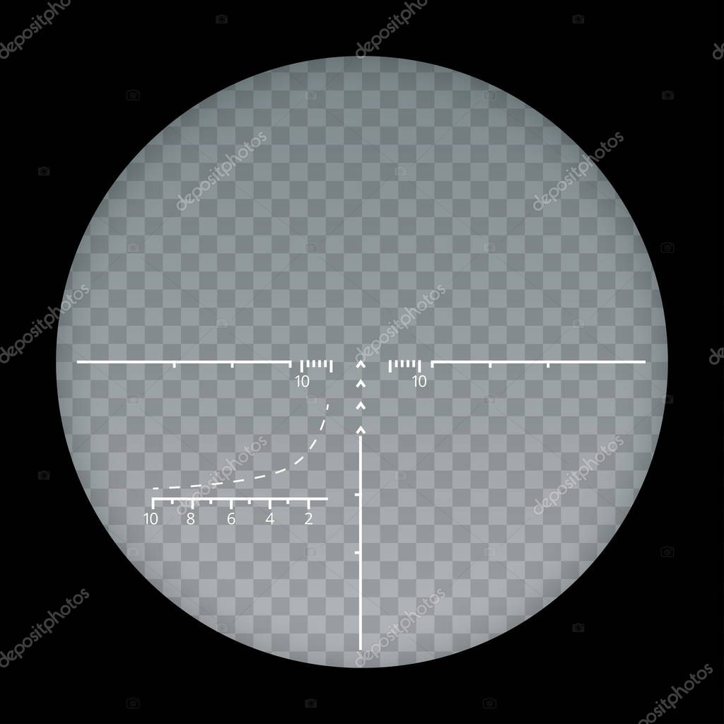 Target sight sniper symbol isolated on a transparent background, crosshair and aim vector illustration stylish for web design.