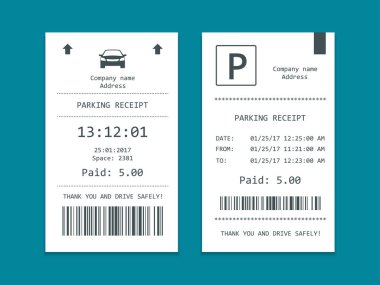 Isometric set of Parking tickets. Flat illustration icon for web clipart