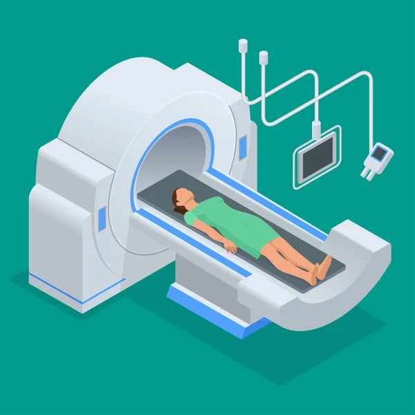 Magnetic resonance imaging MRI of the body. Flat isometric illustration. — Stock Vector