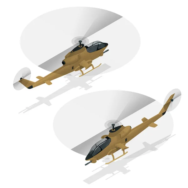 Izometrikus hajtóműves helikopter. Katonai légi közlekedés. — Stock Vector