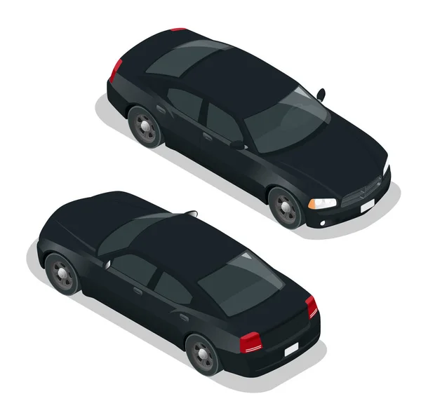 Voiture moderne. Icônes de voiture. Icône de voiture d'illustration vectorielle isométrique 3D plate. Transport urbain de haute qualité . — Image vectorielle