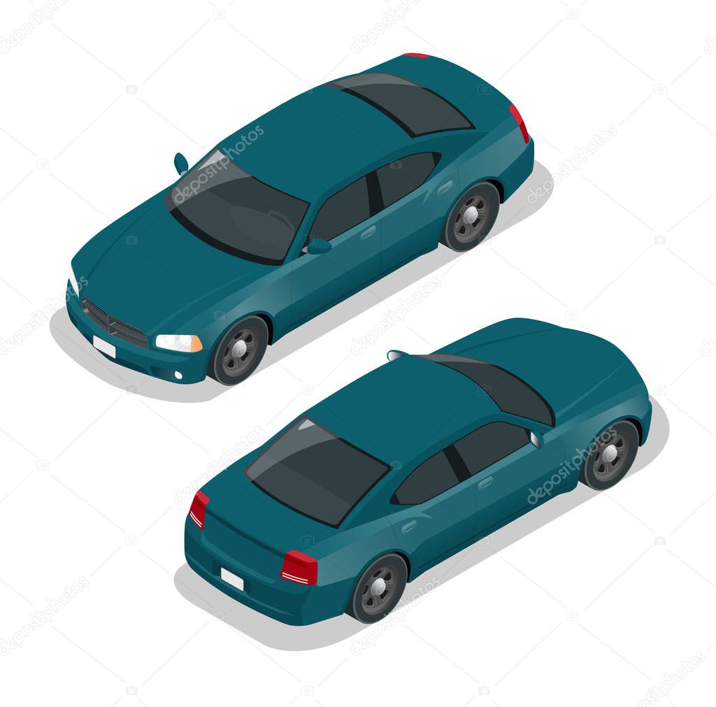 Modern Car. Car icons. Flat 3d isometric vector illustration car icon. High quality city transport.