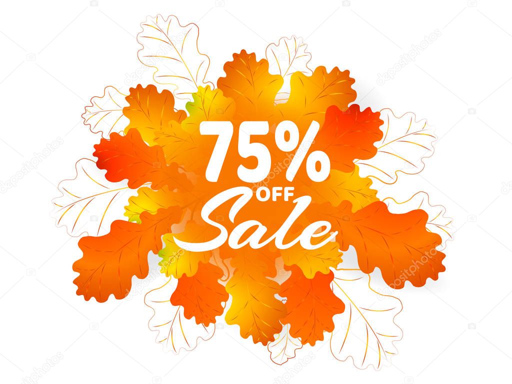 Autumn sale background layout decorate with leaves for shopping sale or promo poster Bright fall leaves Bright fall leaves Poster, card, label, banner design