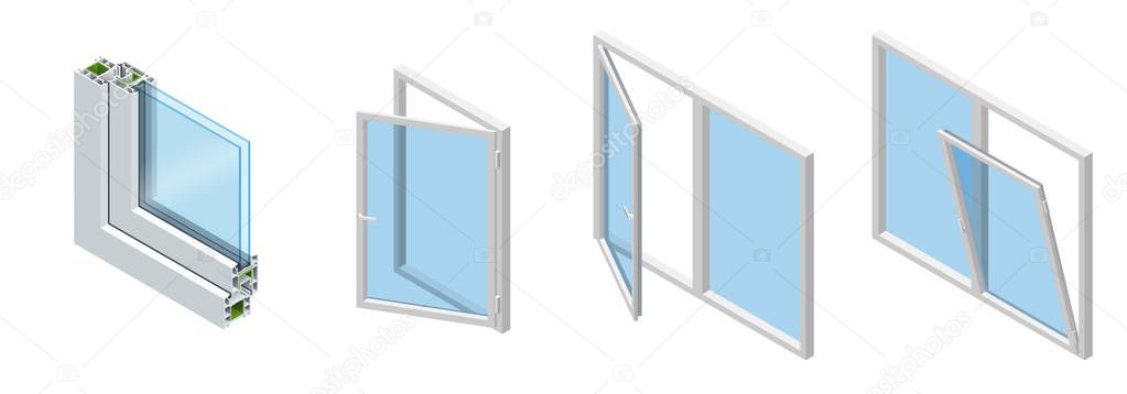 Isometric Cross section through a window pane PVC profile laminated wood grain, classic white. Set of Cross-section diagram of glazed windows. — Stock Illustration Isometric Cross section through a window pane PVC profile laminated wood grain, classic white. Set of Cross-section diagram of glazed windows. Stock Vector