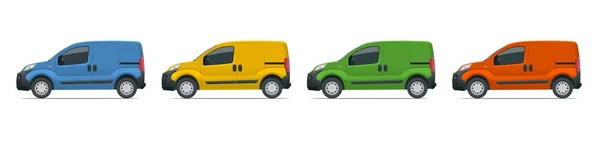 Kleintransporter. isolierte Auto, Vorlage für Car Branding und Werbung. Seitenansicht. ändern Sie die Farbe mit einem Klick. alle Elemente in Gruppen auf einzelnen Ebenen. — Stockvektor